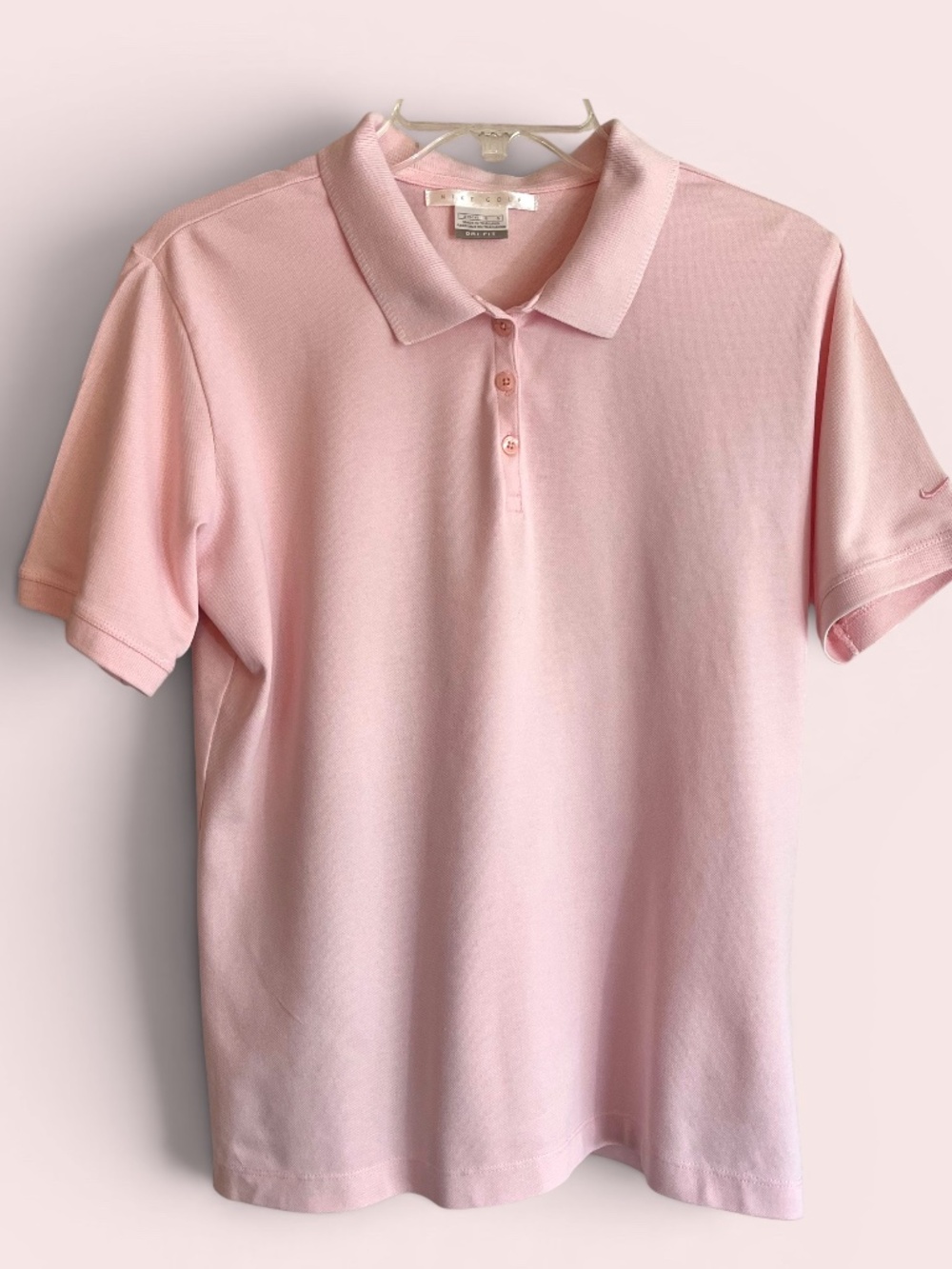 Nike Pale Pink Dri-Fit Golf Shirt Size Large